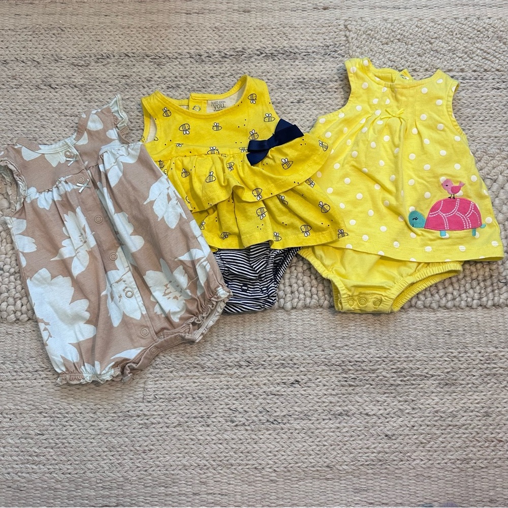 Carter's Yellow and Tan One Piece Diaper Covers‎